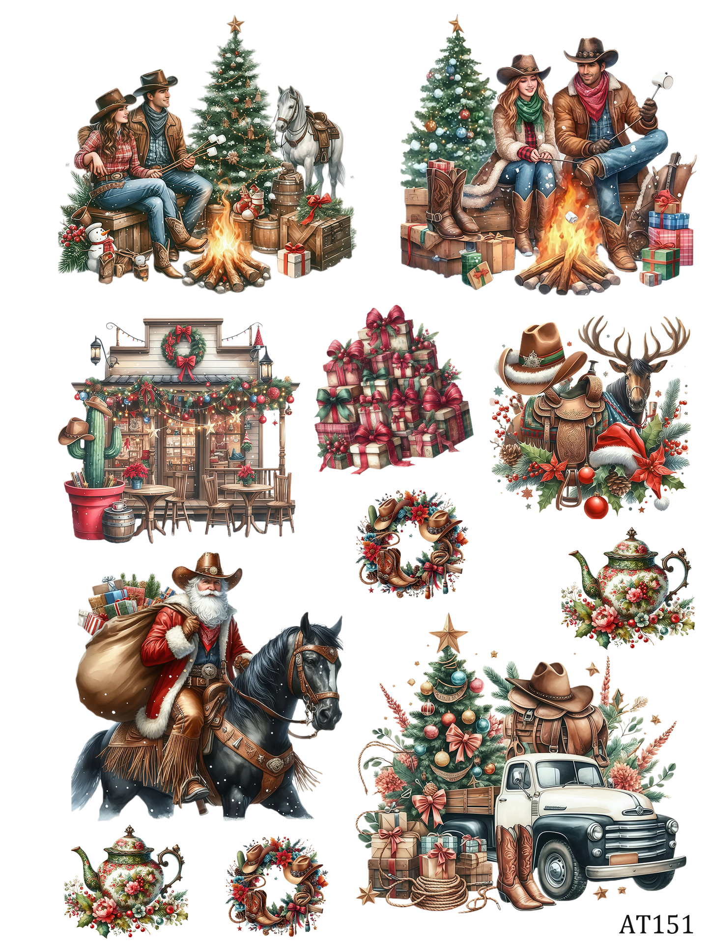 AT149-AT159 embossed sticker AT151