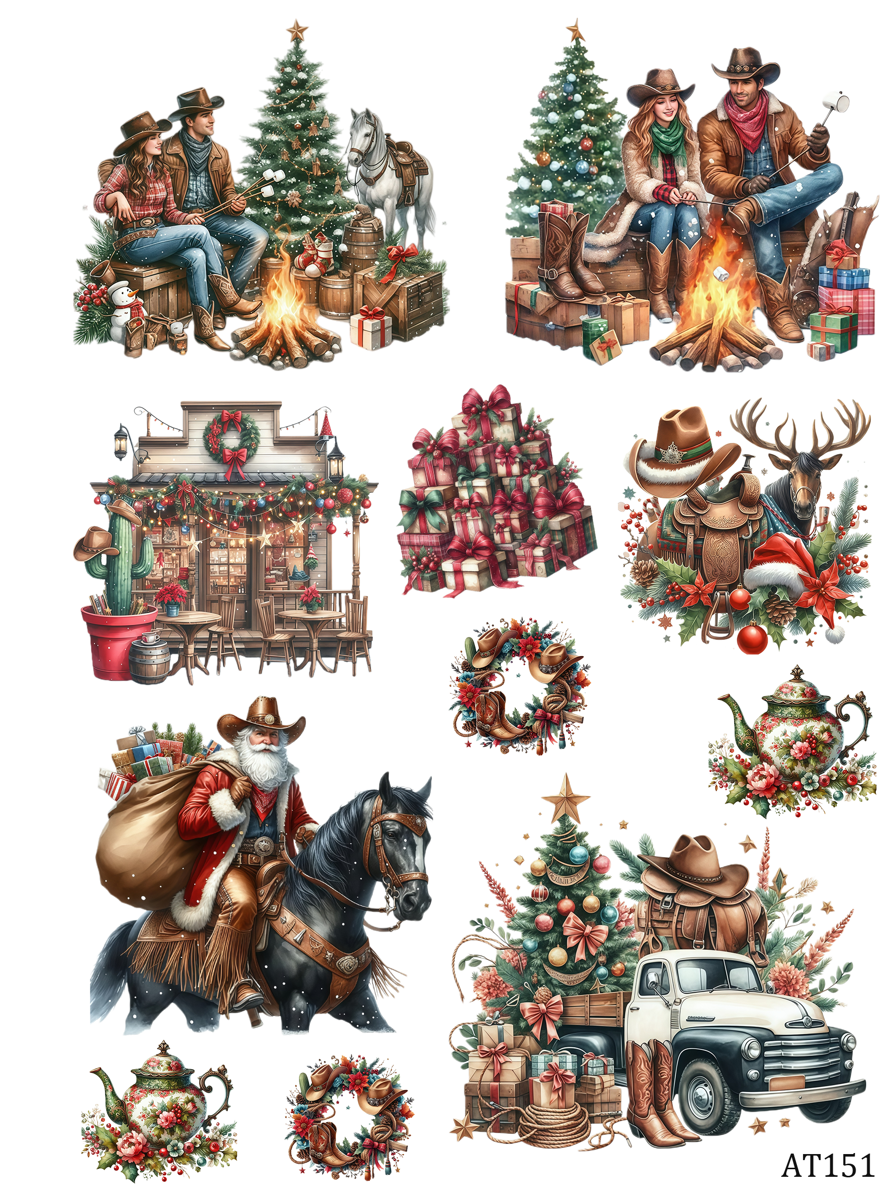 AT149-AT159 embossed sticker AT151