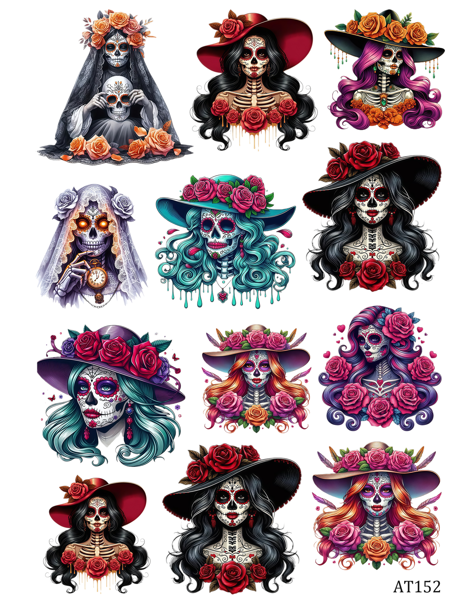 AT149-AT159 embossed sticker AT152