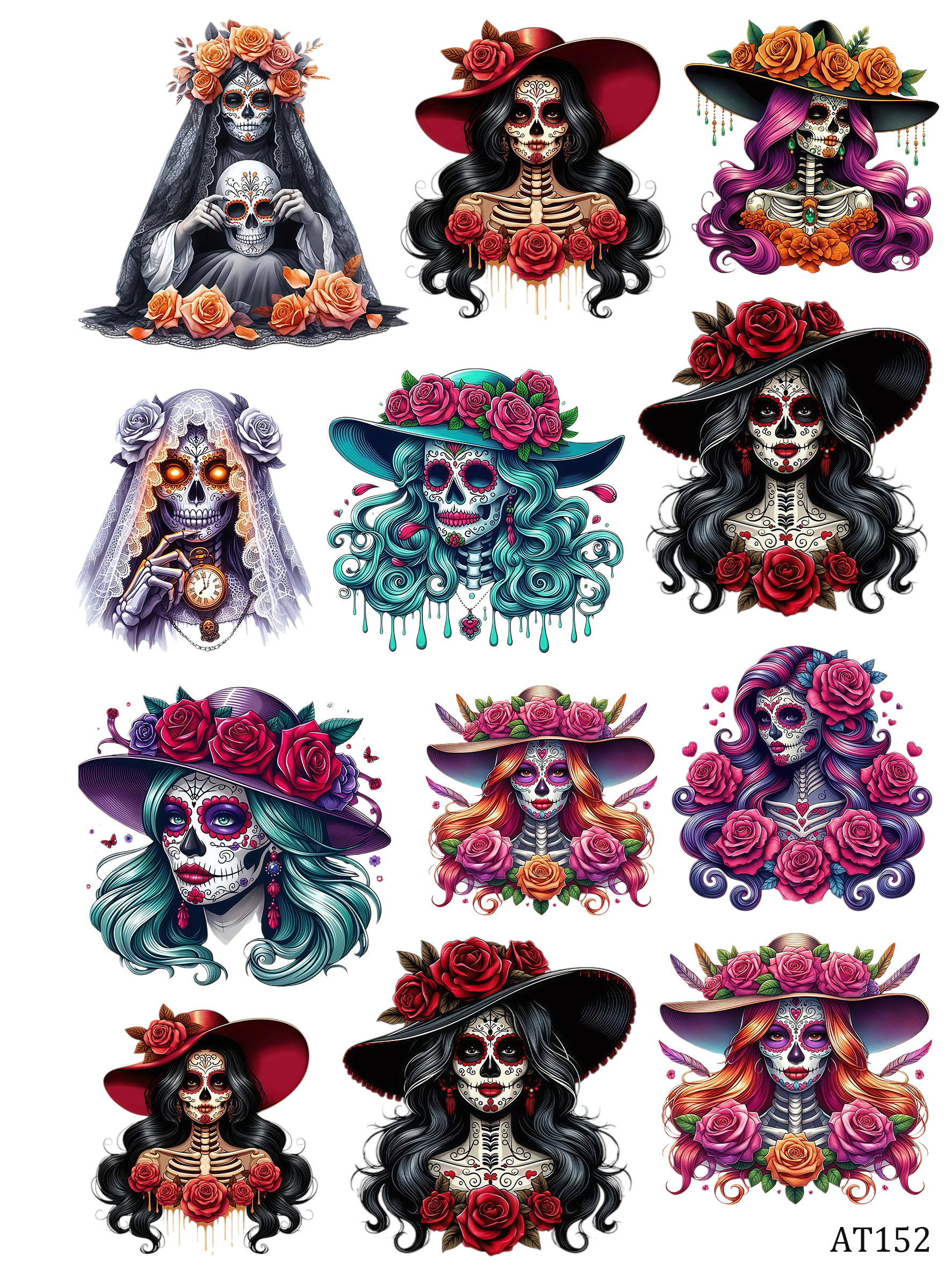 AT149-AT159 embossed sticker AT152