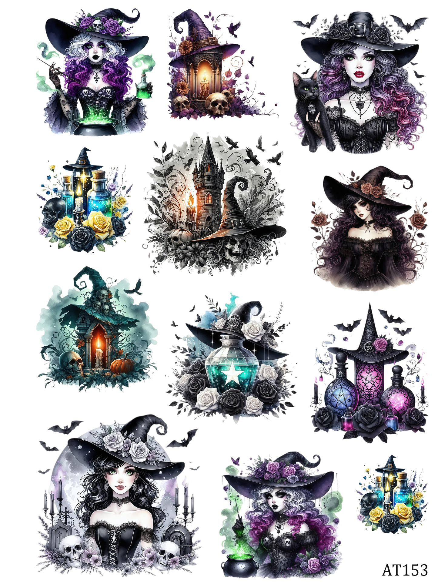 AT149-AT159 embossed sticker AT153