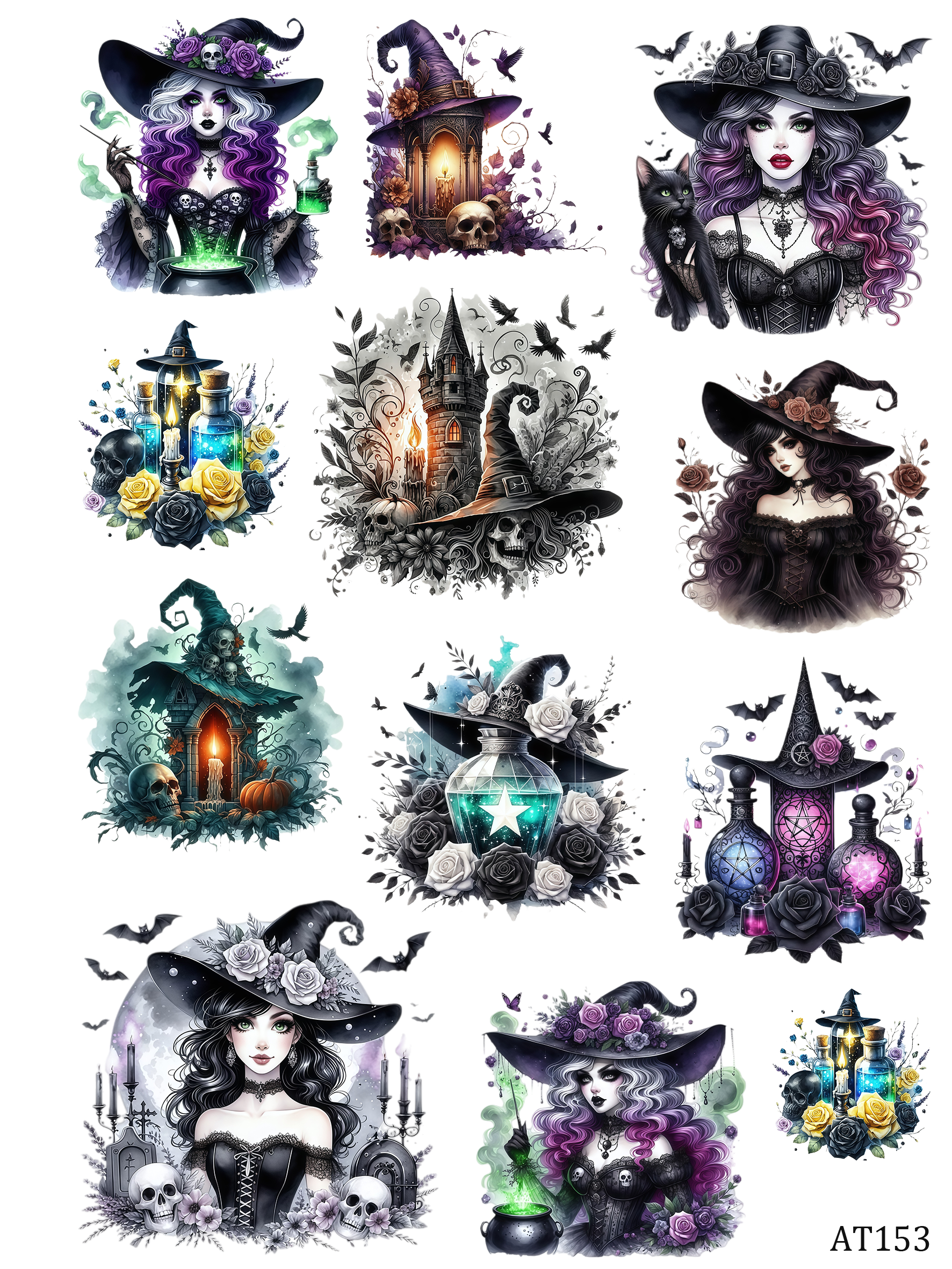 AT149-AT159 embossed sticker AT153