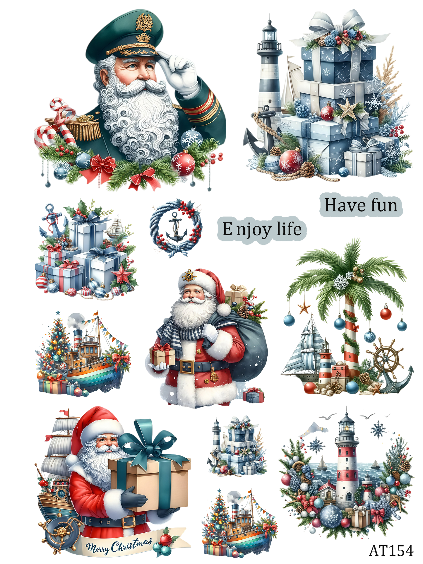 AT149-AT159 embossed sticker AT154