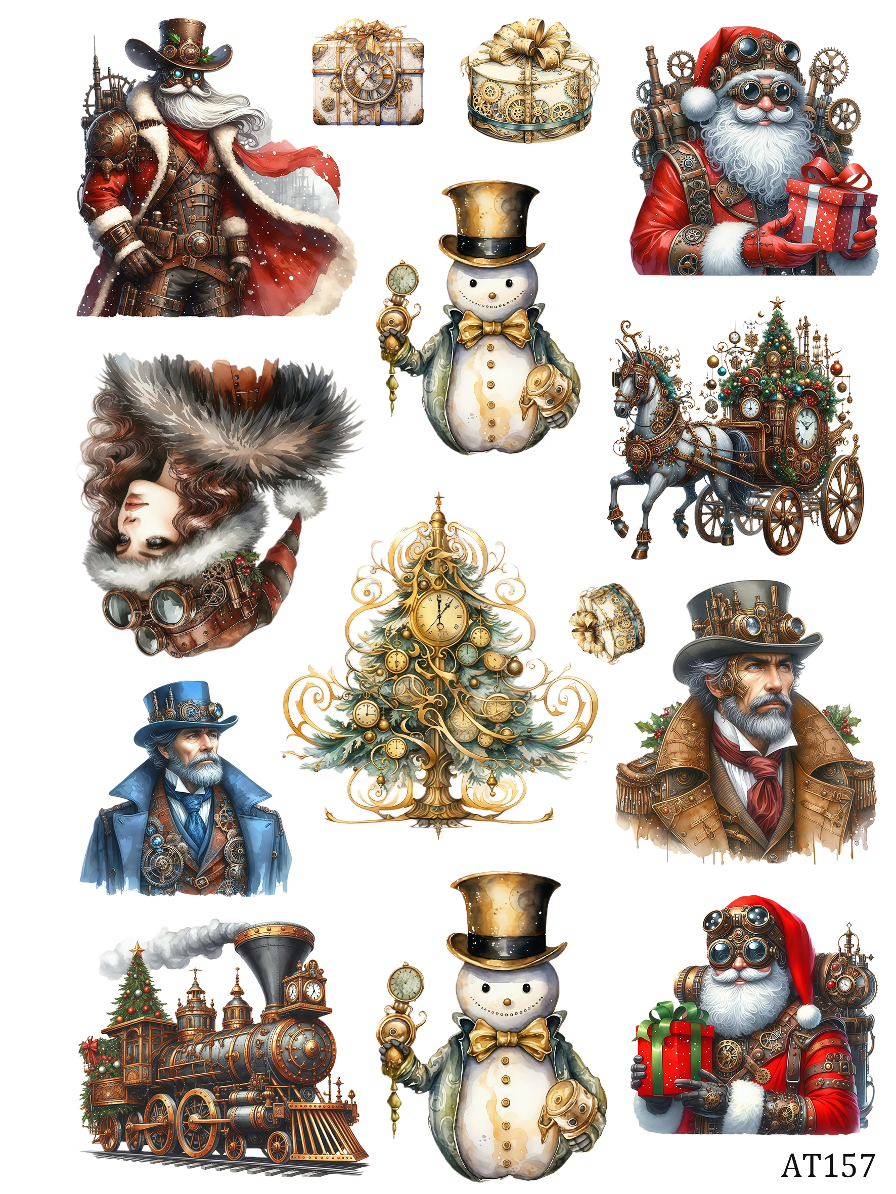 AT149-AT159 embossed sticker AT157