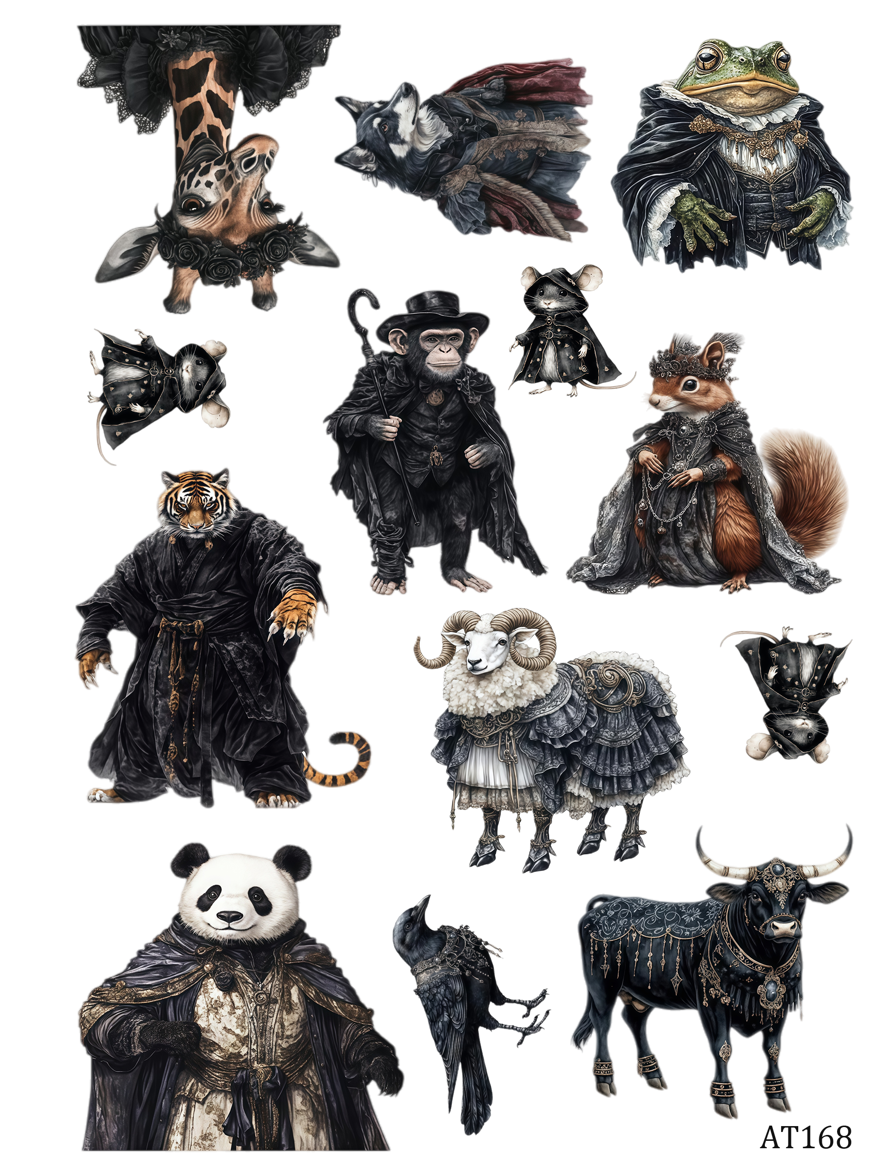 AT160-AT170 embossed sticker AT168