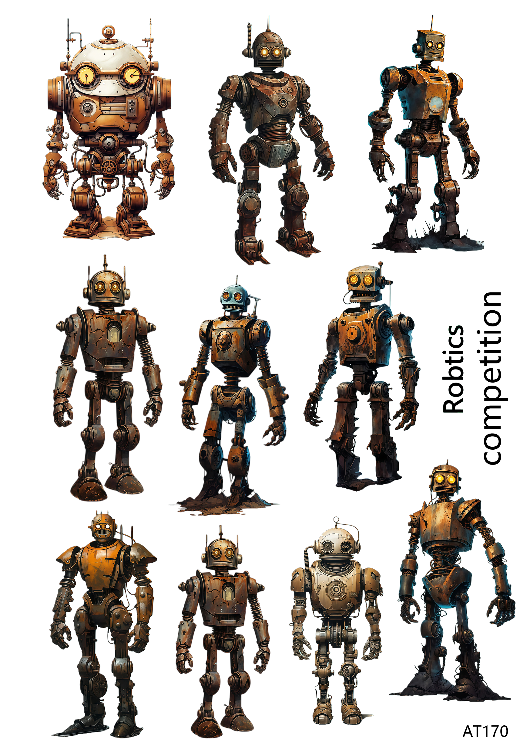 AT160-AT170 embossed sticker AT170