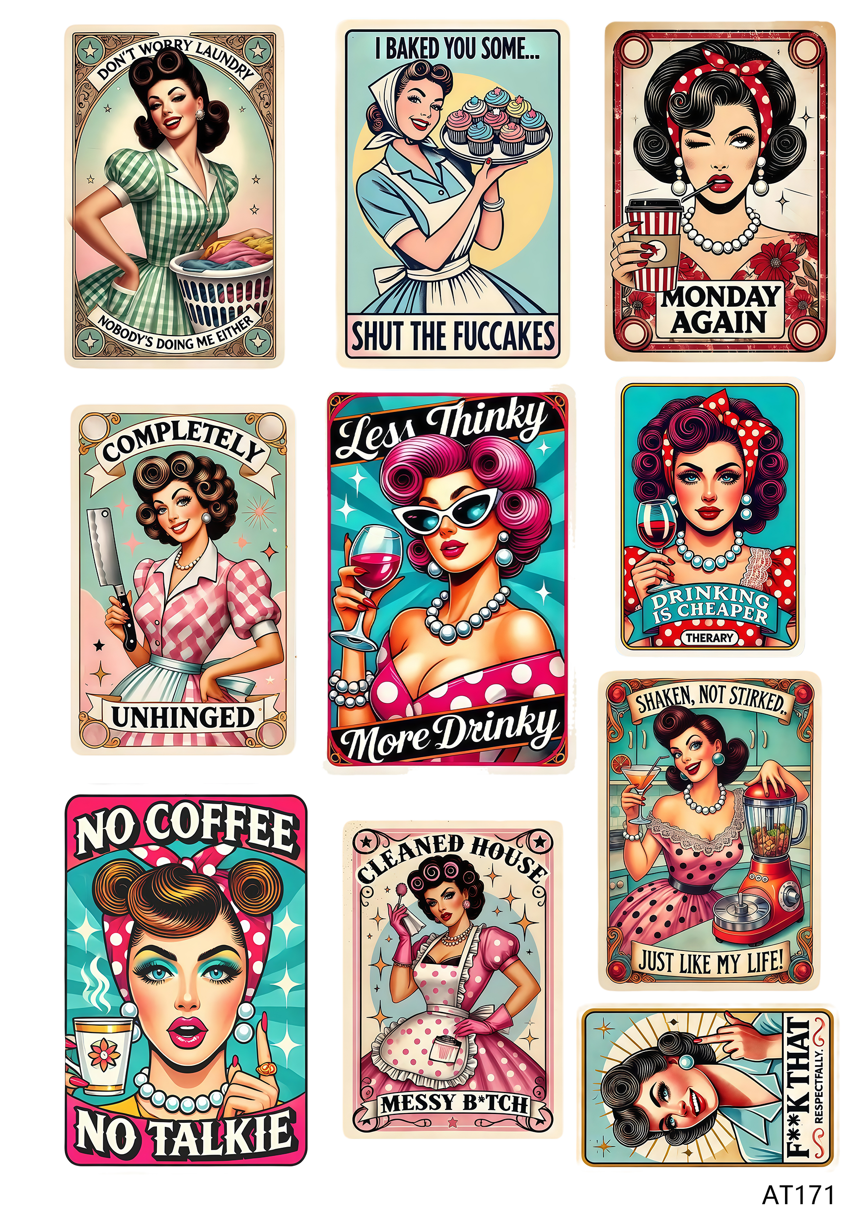 AT171-AT174 embossed sticker AT171