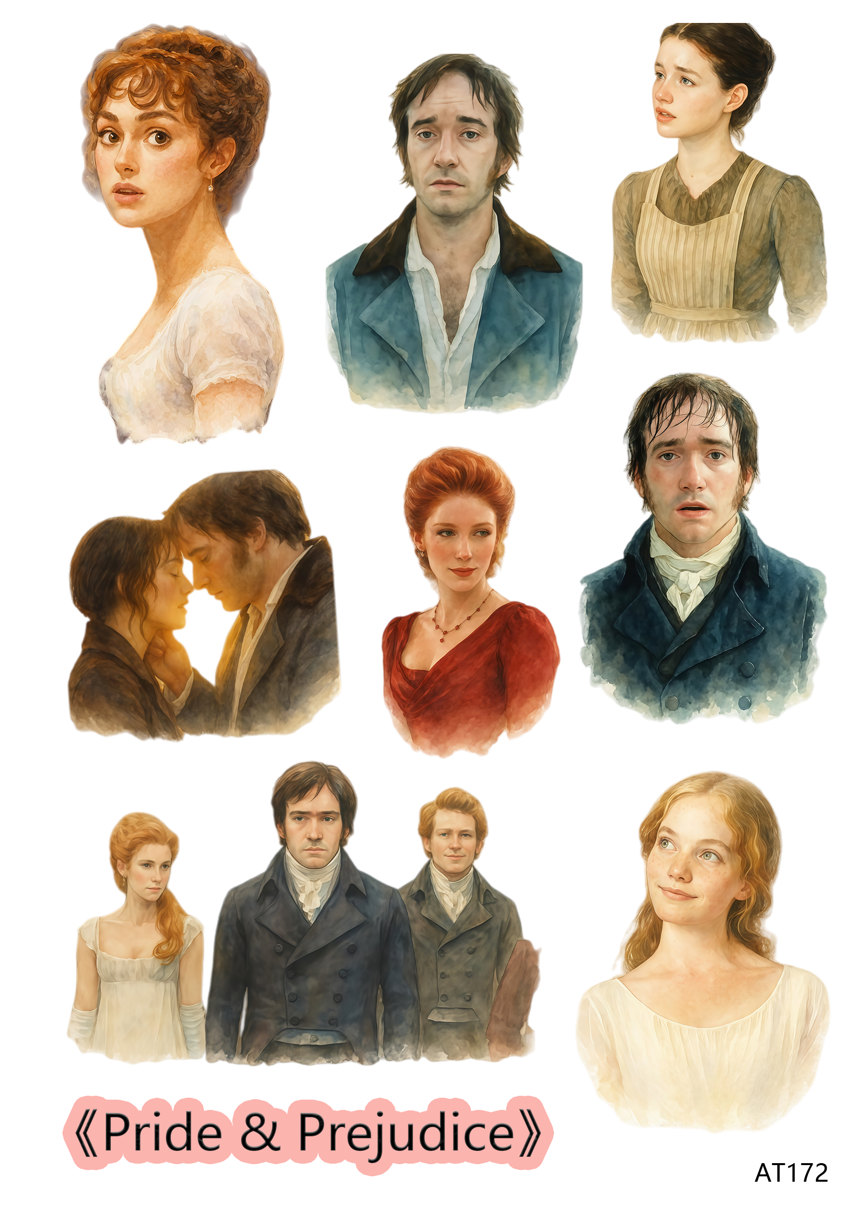 AT171-AT174 embossed sticker AT172