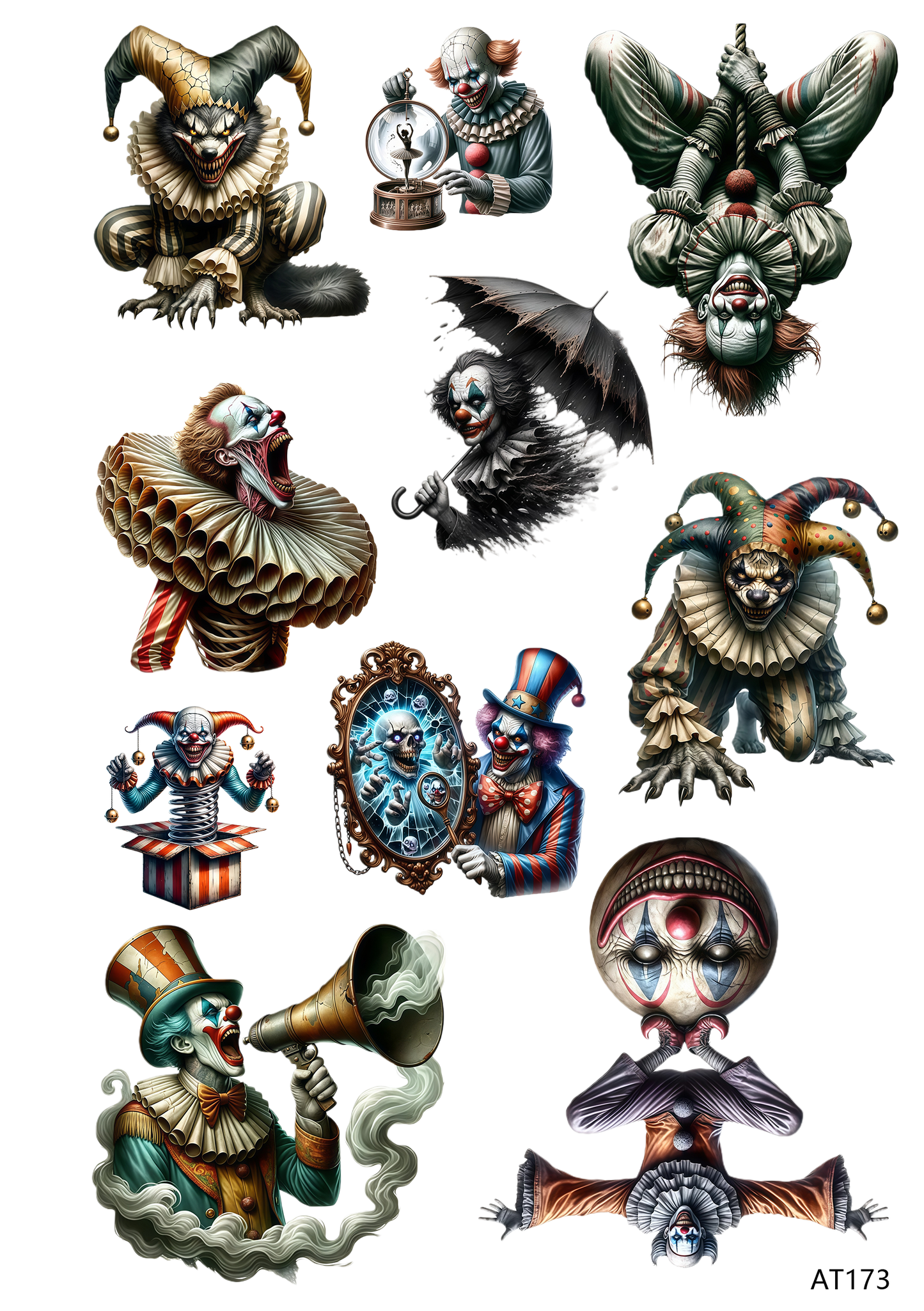 AT171-AT174 embossed sticker AT173