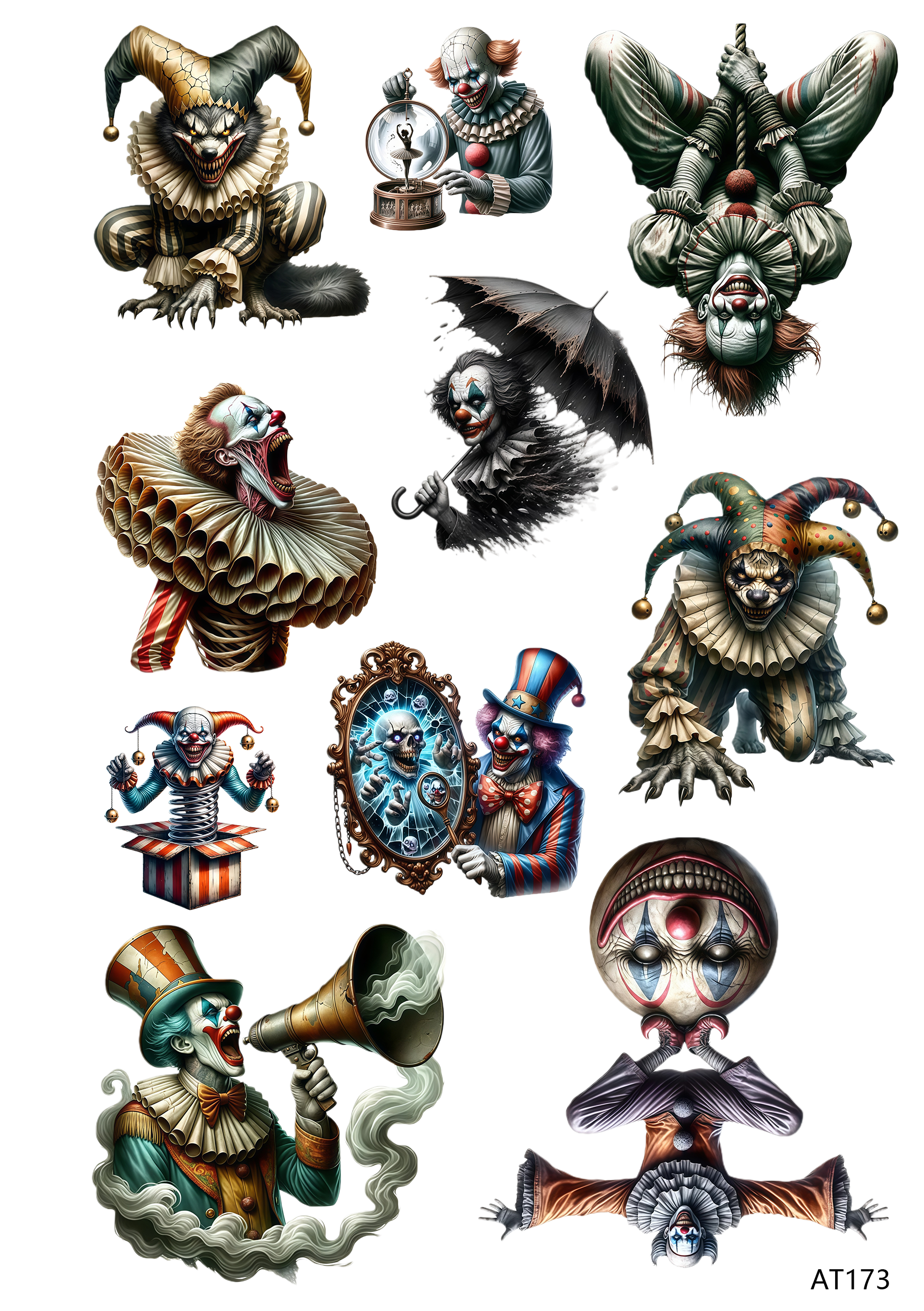 AT171-AT174 embossed sticker AT173