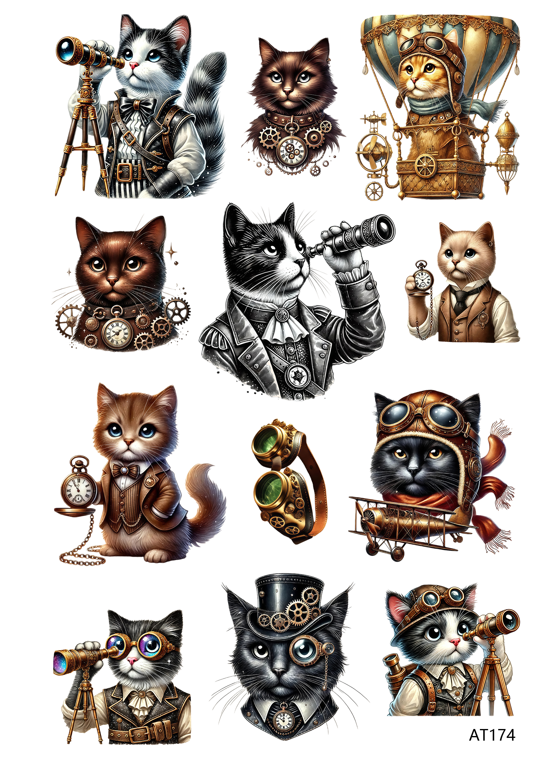 AT171-AT174 embossed sticker AT174