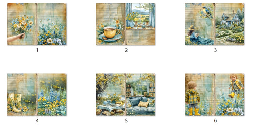 B114-B123 background paper B115 6pcs (A5 size)