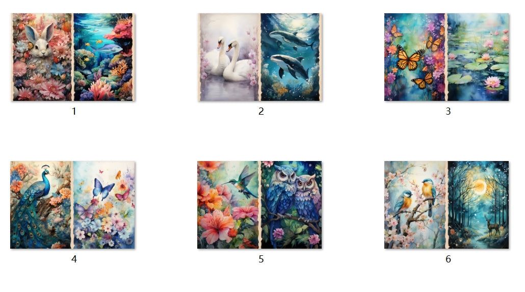 B124-B133 background paper B126 6pcs (A5 size)