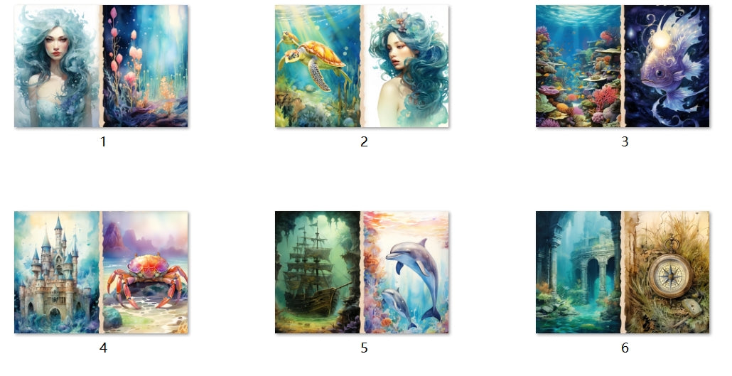 B124-B133 background paper B128 6pcs (A5 size)