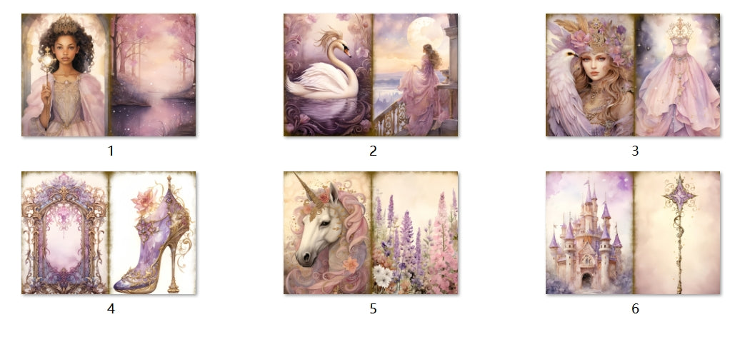 B124-B133 background paper B129 6pcs (A5 size)