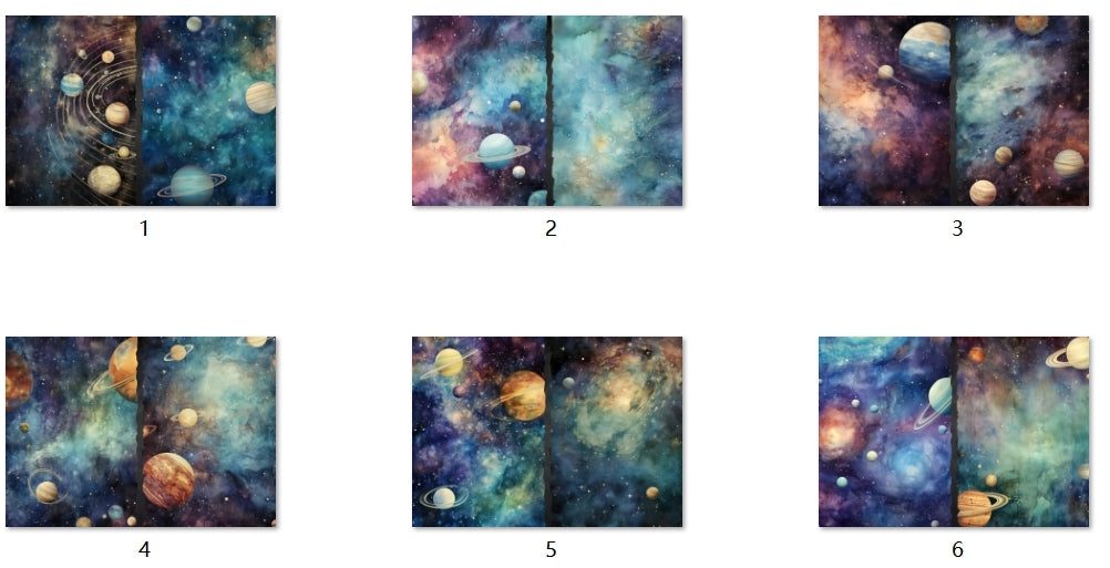 B124-B133 background paper B131 6pcs (A5 size)