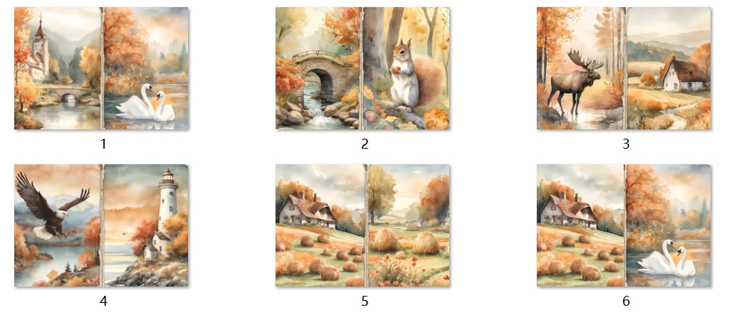 B134-B143 background paper B138 6pcs (A5 size)