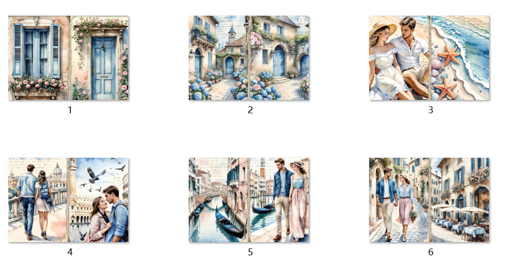 B134-B143 background paper B139 6pcs (A5 size)