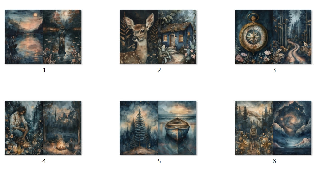 B154-B163 background paper B154 6pcs (A5 size)