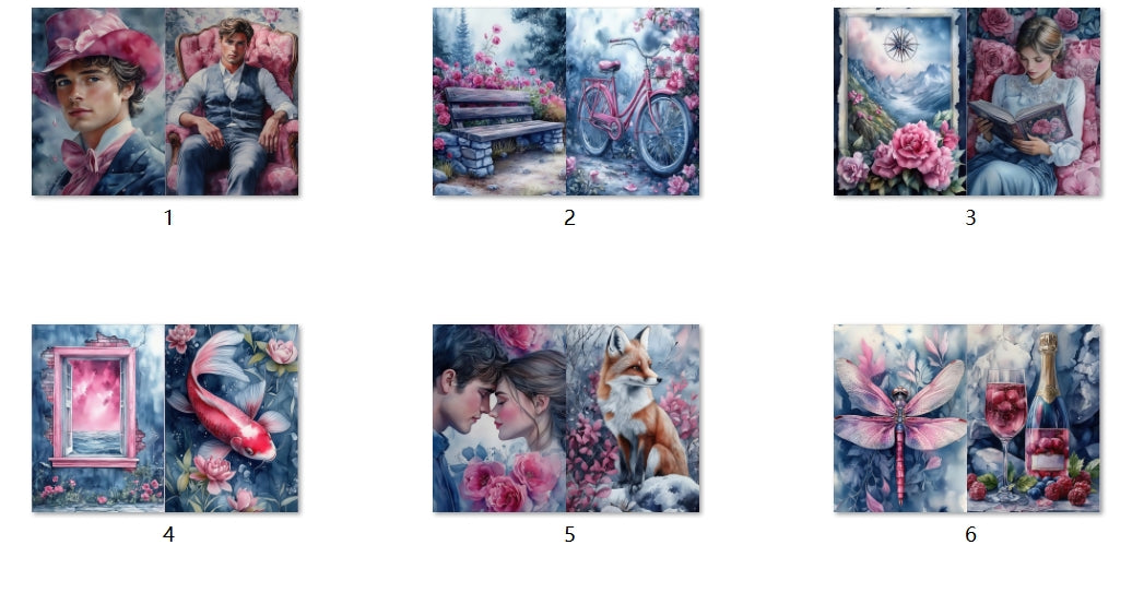 B154-B163 background paper B155 6pcs (A5 size)