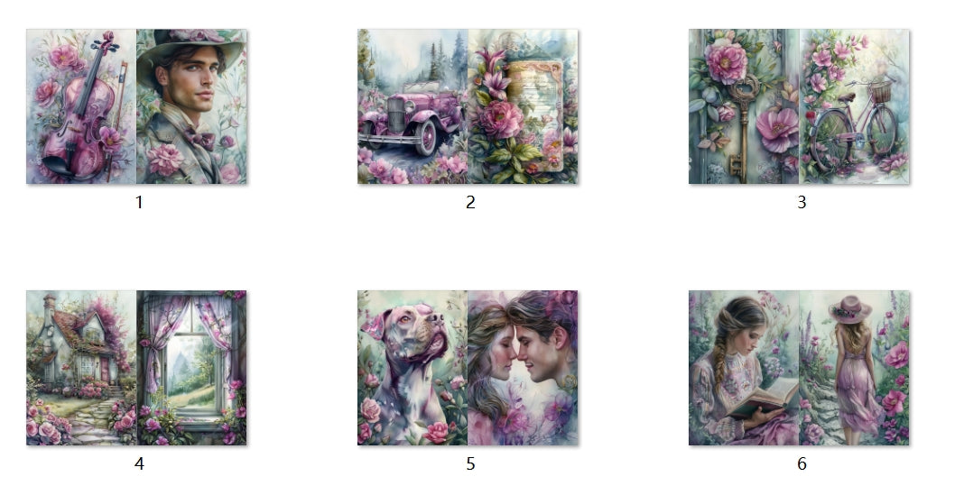 B154-B163 background paper B157 6pcs (A5 size)