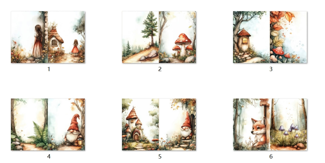 B154-B163 background paper B158 6pcs (A5 size)