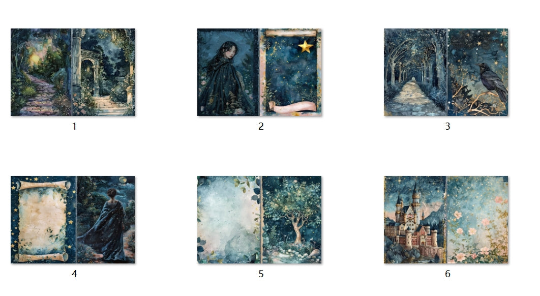 B164-B173 background paper B172 6pcs (A5 size)