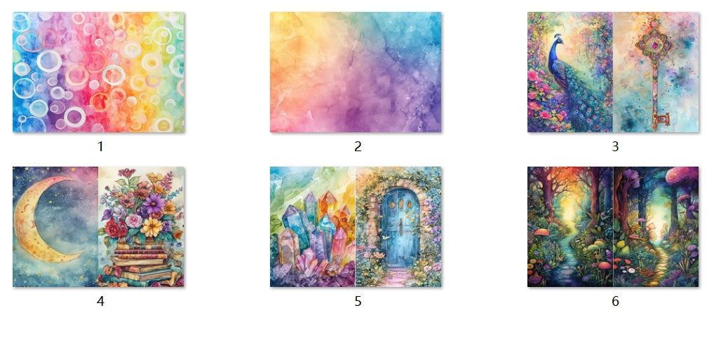 B164-B173 background paper B173 6pcs (A5 size)