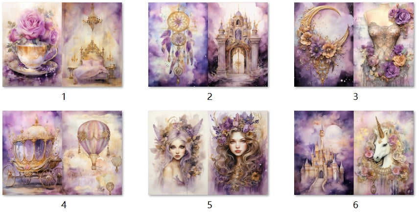 B174-B183 background paper B179 6pcs (A5 size)