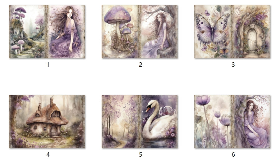 B174-B183 background paper B180 6pcs (A5 size)