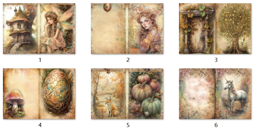 B174-B183 background paper B181 6pcs (A5 size)