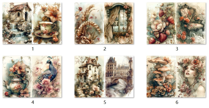 B184-B193 background paper B184 6pcs (A5 size)