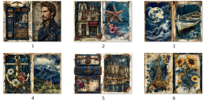 B184-B193 background paper B185 6pcs (A5 size)