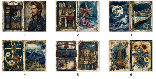 B184-B193 background paper B185 6pcs (A5 size)