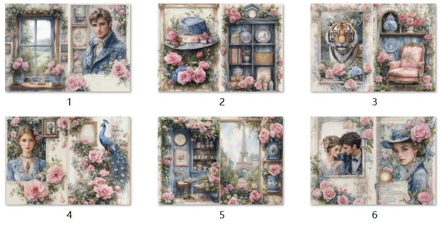 B184-B193 background paper B186 6pcs (A5 size)