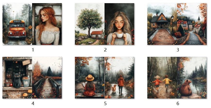 B184-B193 background paper B189 6pcs (A5 size)