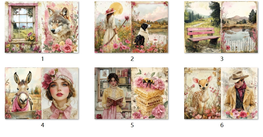 B184-B193 background paper B190 6pcs (A5 size)