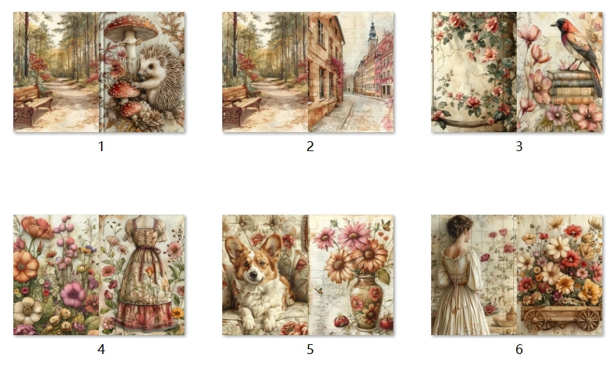 B204-B213 background paper B205 6pcs (A5 size)