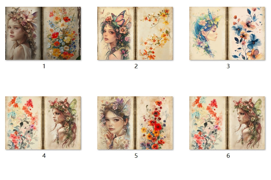 B204-B213 background paper B208 6pcs (A5 size)