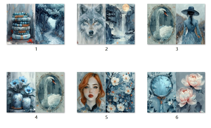 B214-B223 background paper B216 6pcs (A5 size)