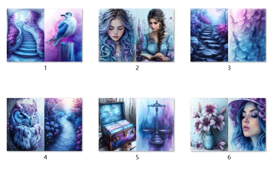 B214-B223 background paper B219 6pcs (A5 size)