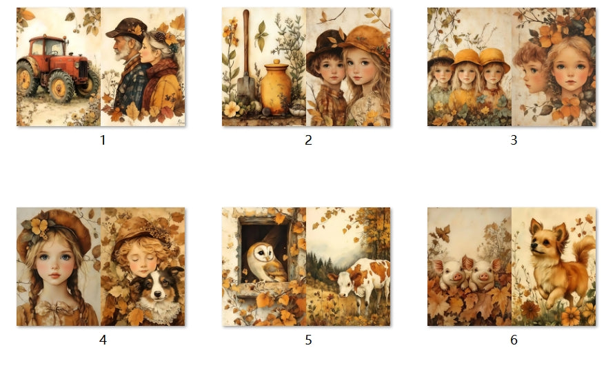 B254-B263 background paper B261 6pcs (A5 size)