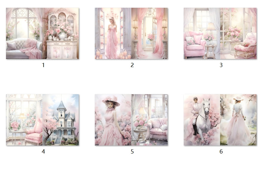 B264-B273 background paper B266 6pcs (A5 size)