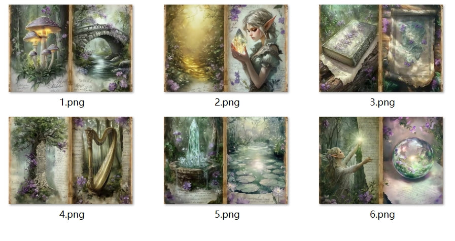 B274-B283 background paper B282 6pcs (A5 size)