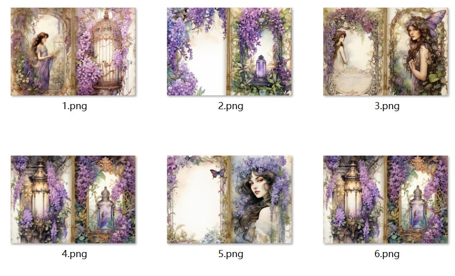 B284-B293 background paper B288 6pcs (A5 size)