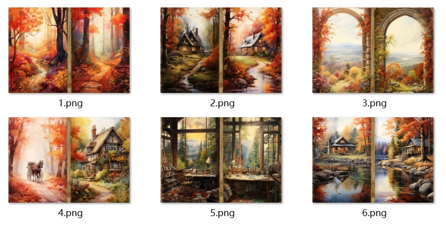 B284-B293 background paper B289 6pcs (A5 size)