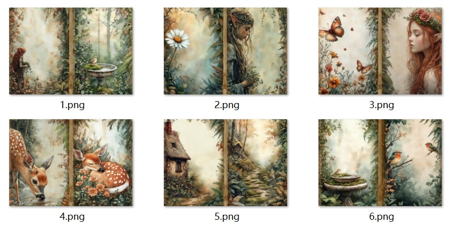 B284-B293 background paper B291 6pcs (A5 size)