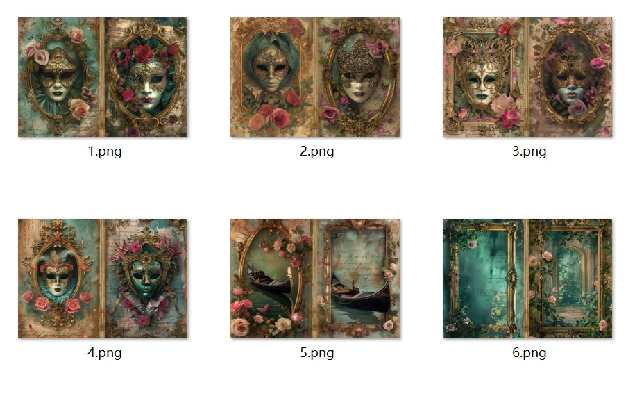 B284-B293 background paper B293 6pcs (A5 size)