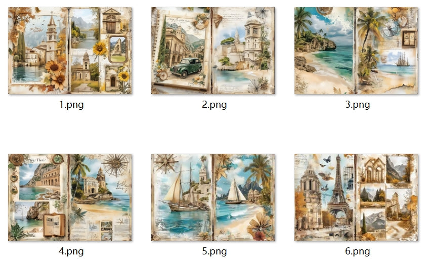 B304-B313 background paper B308 6pcs (A5 size)