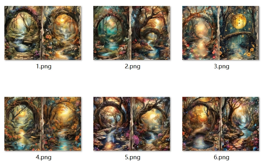 B304-B313 background paper B312 6pcs (A5 size)